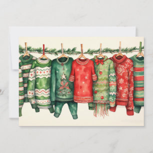 Cartes Pour Fêtes Annuelles Sweaters de vacances Whimsical à l'écran