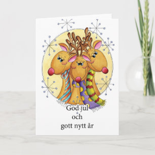 Cartes Pour Fêtes Annuelles Swedish Christmas Card - Reindeer - God jul och go
