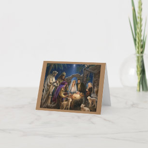 Cartes Pour Fêtes Annuelles Sweet Baby Jesus Nativité Scène