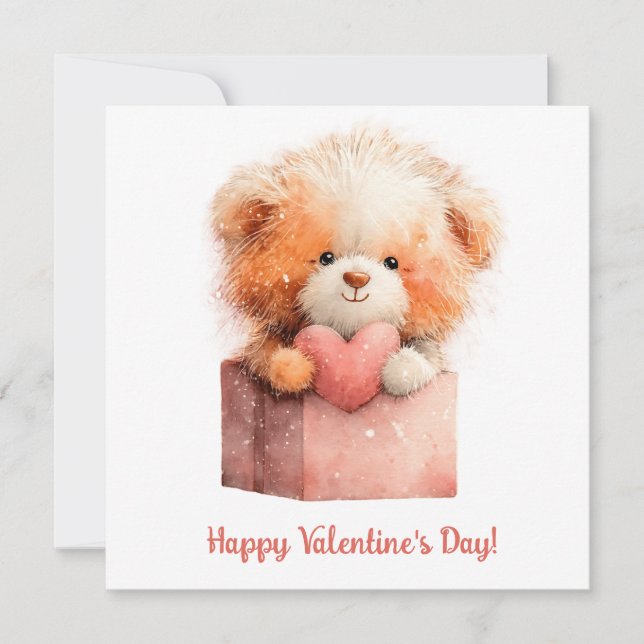 Cartes Pour Fêtes Annuelles Sweet Bear Valentine Gift Art (Devant)