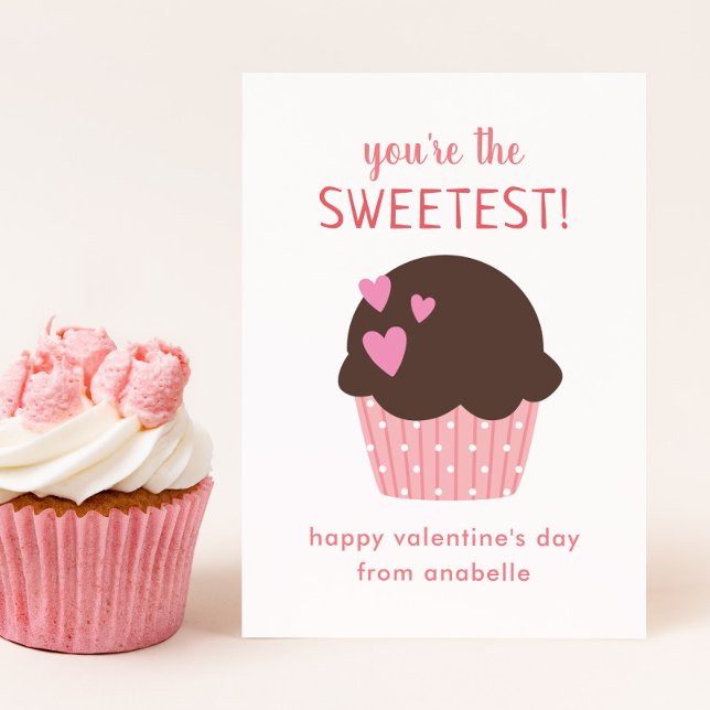 Cartes Pour Fêtes Annuelles Sweet Cupcake Kids Classroom Valentine's Cards (Créateur téléchargé)