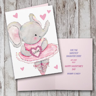 Cartes Pour Fêtes Annuelles Sweet Daughter Dancing Elephant Valentine