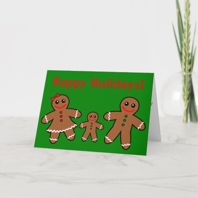 Cartes Pour Fêtes Annuelles Sweet Gingerbread Famille - Garçon (Devant)