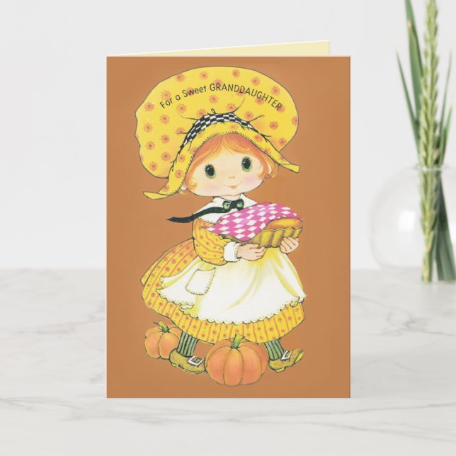 Cartes Pour Fêtes Annuelles Sweet Grandgirl Thanksgiving (Devant)