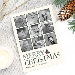 Cartes Pour Fêtes Annuelles Sweet Holly   Joyeux Noël Photo Collage