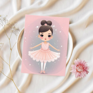 Cartes Pour Fêtes Annuelles Sweet Little Ballerina - Tutu rose et cheveux Brow