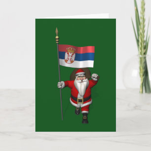 Cartes Pour Fêtes Annuelles Sweet Santa Claus visite Serbie