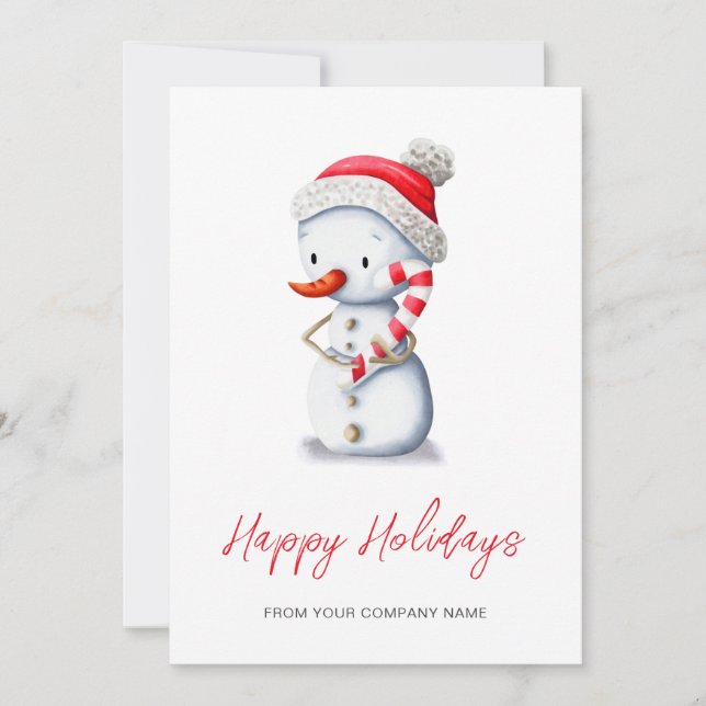 Cartes Pour Fêtes Annuelles Sweet Snowman Logo Business (Devant)