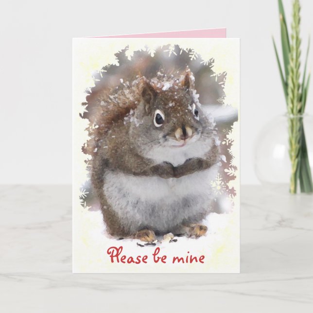Cartes Pour Fêtes Annuelles Sweet Squirrel Valentine (Devant)