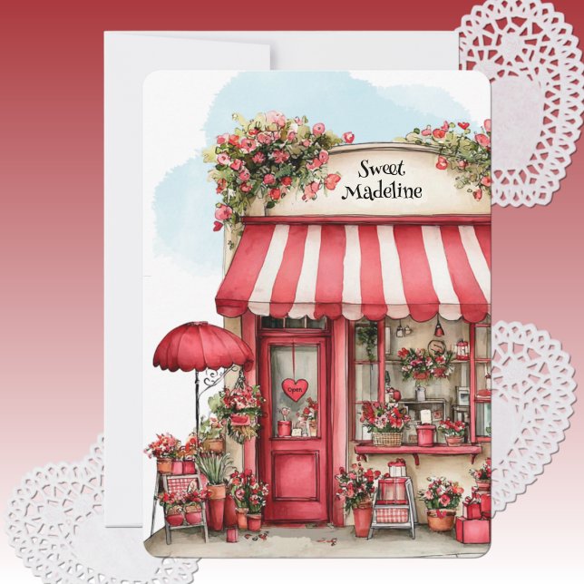 Cartes Pour Fêtes Annuelles Sweet Valentine Flower Shop Personalized Flat (Créateur téléchargé)