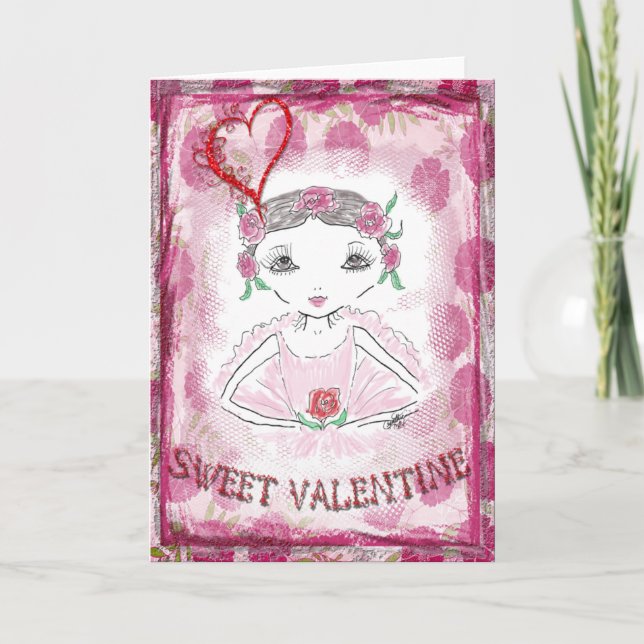 Cartes Pour Fêtes Annuelles Sweet Valentine Little Ballerina (Devant)