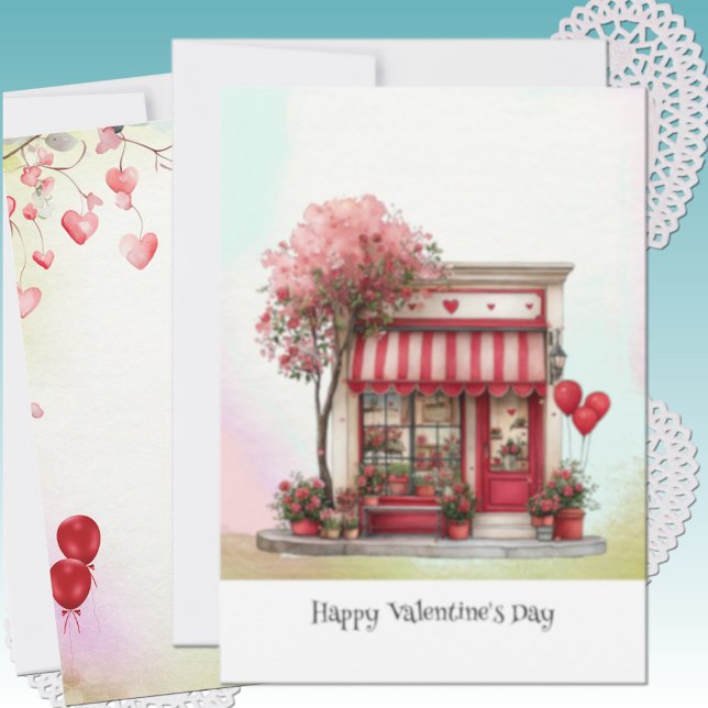 Cartes Pour Fêtes Annuelles Sweet Valentine Shop Flat (Créateur téléchargé)