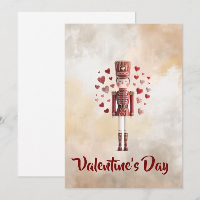 Cartes Pour Fêtes Annuelles Sweet Valentines Day Nutcracker Romantic Card (Devant / Derrière)