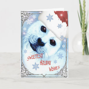 Cartes Pour Fêtes Annuelles ~* Sweetest Seal Holiday Wishes *~