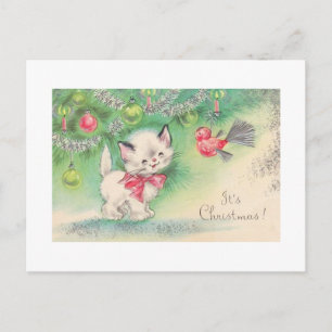 Cartes Pour Fêtes Annuelles Sweetest Vintage Christmas Kitten