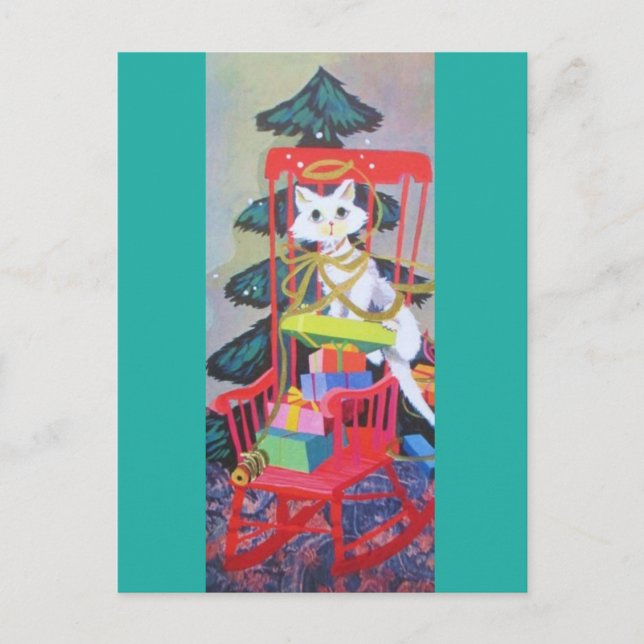 Cartes Pour Fêtes Annuelles Sweetest Vintage Christmas Kitten (Devant)