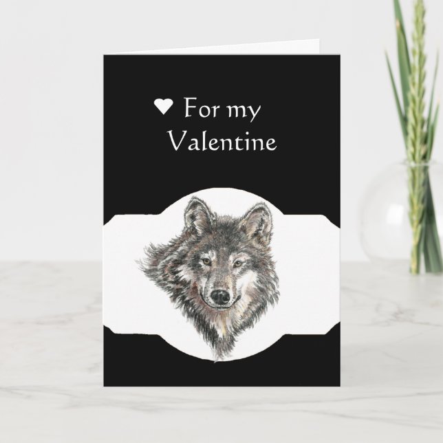 Cartes Pour Fêtes Annuelles Sweetheart Leader of the Pack Wolf (Devant)