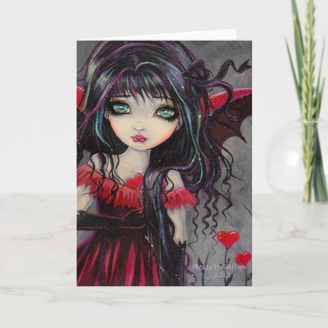 Cartes Pour Fêtes Annuelles Sweetheart Vampire Fairy Valentine Art (Devant)