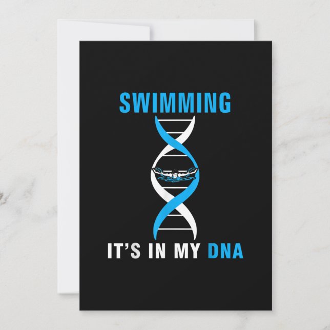 Cartes Pour Fêtes Annuelles Swimming Its In My DNA Funny Swimer Cool Love (Devant)