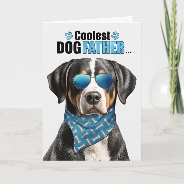 Cartes Pour Fêtes Annuelles Swiss Mountain Dog Coolest Papa Fête des pères (Devant)