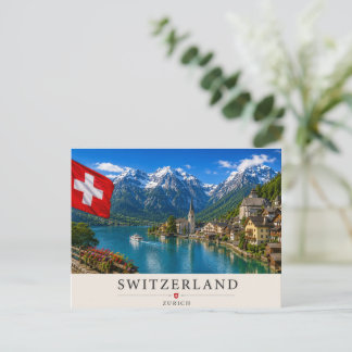 Cartes Pour Fêtes Annuelles Switzerland Zurich Travel Poster | Scenic Alpine