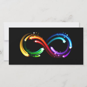 Cartes Pour Fêtes Annuelles Symbole de l'infini des comètes arc-en-ciel