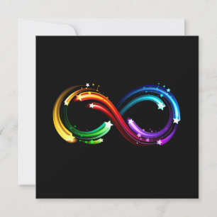 Cartes Pour Fêtes Annuelles Symbole de l'infini des comètes arc-en-ciel