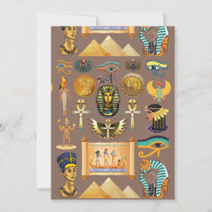 Cartes Pour Fêtes Annuelles Symbole de motif hiéroglyphique ancien égyptien