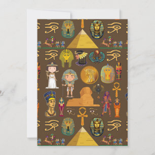 Cartes Pour Fêtes Annuelles Symbole de motif hiéroglyphique égyptien antique