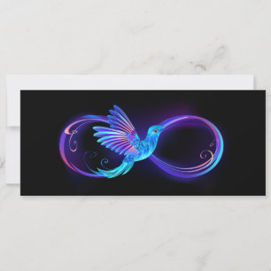 Cartes Pour Fêtes Annuelles Symbole de Neon Infinity par Glowing Hummingbird