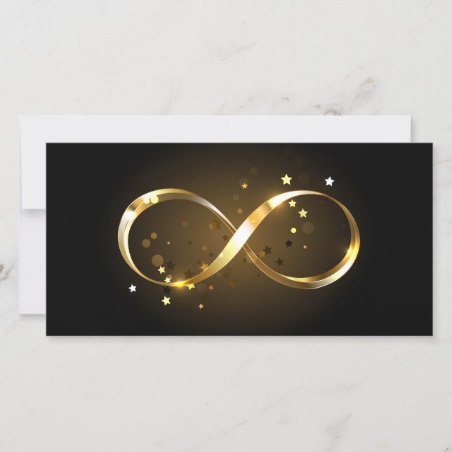 Cartes Pour Fêtes Annuelles Symbole d'infini doré (Devant)