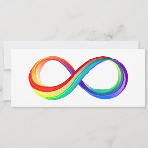 Cartes Pour Fêtes Annuelles Symbole d'infinité arc-en-ciel stratifié