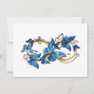 Cartes Pour Fêtes Annuelles Symbole infini de papillons Morpho bleus
