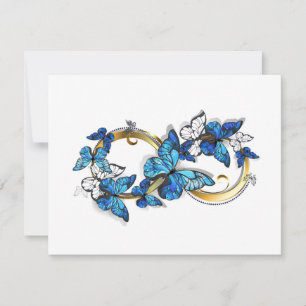 Cartes Pour Fêtes Annuelles Symbole infini de papillons Morpho bleus