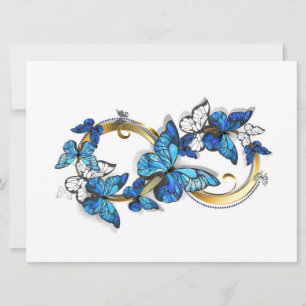 Cartes Pour Fêtes Annuelles Symbole infini de papillons Morpho bleus