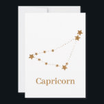 Cartes Pour Fêtes Annuelles Symbole moderne Zodiac Capricorne d'or | Élément T<br><div class="desc">Symbole moderne Zodiac Capricorne d'or | Élément Terre</div>