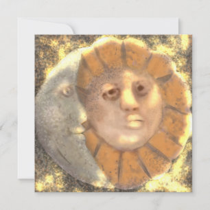 Cartes Pour Fêtes Annuelles Symbole soleil et lune relique conception de l'oeu