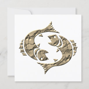 Cartes Pour Fêtes Annuelles Symbole zodiaque Horoscope moderne Poissons