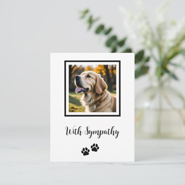 Cartes Pour Fêtes Annuelles Sympathie de chien de perte d'animal (Debout devant)