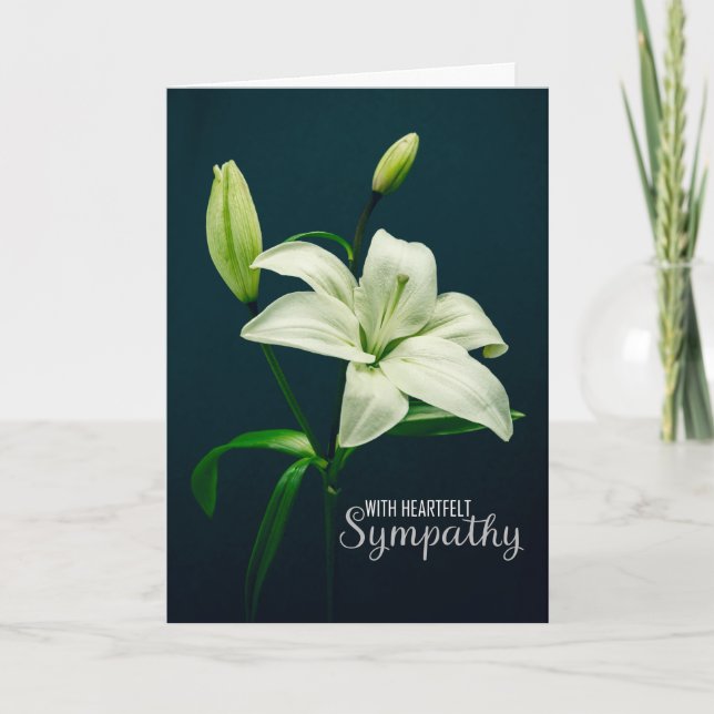 Cartes Pour Fêtes Annuelles Sympathie De Coeur Pour Toute Personne Belle Lily  (Devant)