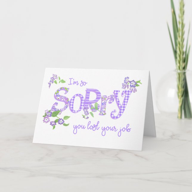 Cartes Pour Fêtes Annuelles Sympathy Job Loss Phlox Flowers et Word Art Card (Devant)