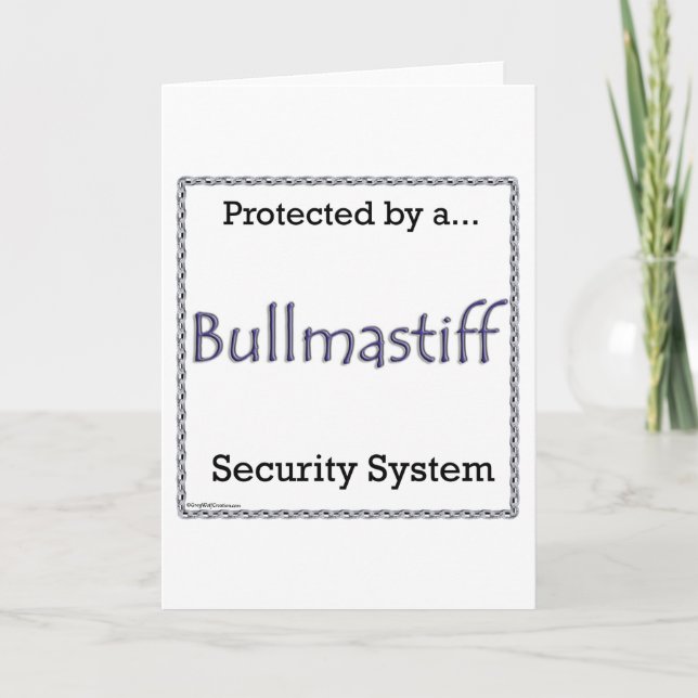 Cartes Pour Fêtes Annuelles Système de sécurité Bullmastiff (Devant)