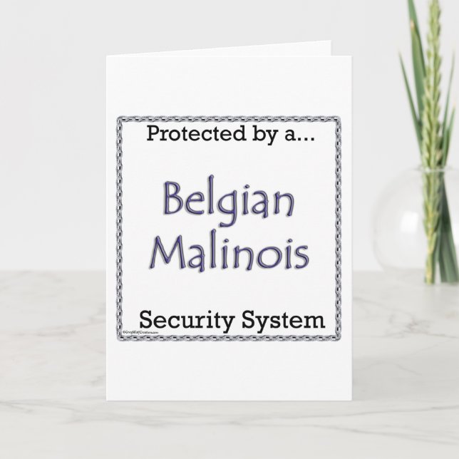 Cartes Pour Fêtes Annuelles Système de Sécurité Malinois (Devant)