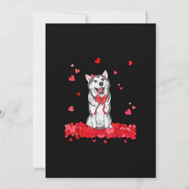 Cartes Pour Fêtes Annuelles T-shirt cool de la Saint-Valentin du Husky sibérie (Devant)
