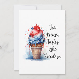 Cartes Pour Fêtes Annuelles T-shirt crème glacée Patriotique 4 juillet