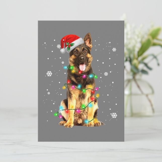 Cartes Pour Fêtes Annuelles T-shirt de Noël avec arbre pour chien berger allem (Debout devant)