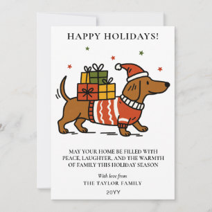 Cartes Pour Fêtes Annuelles T-shirt de Noël drôle pour chien saucisse Dachshun