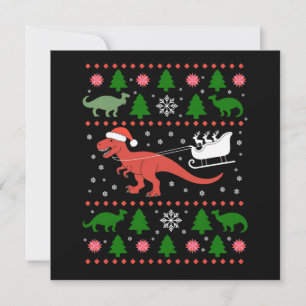 Cartes Pour Fêtes Annuelles T-shirt de Noël laid de dinosaure Dino T-Rex