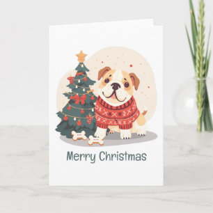 Cartes Pour Fêtes Annuelles T-shirt de Noël pour Bulldog Anglais Joyeux Noël