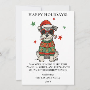 Cartes Pour Fêtes Annuelles T-shirt drôle de Noël Schnauzer Chien au bonbon en